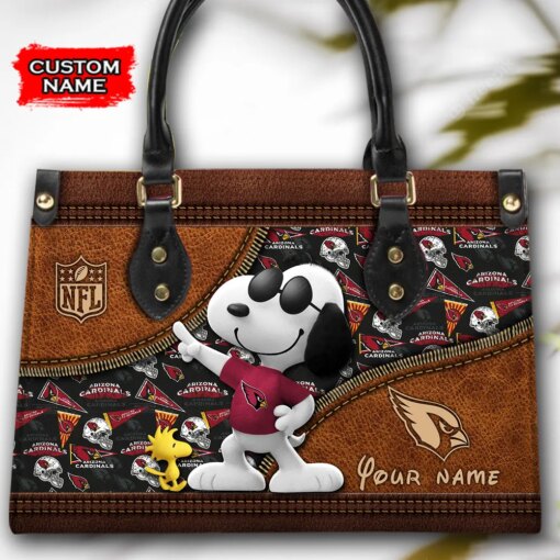 Arizona Cardinals Personalized Leather Hand Bag BBLTHB536