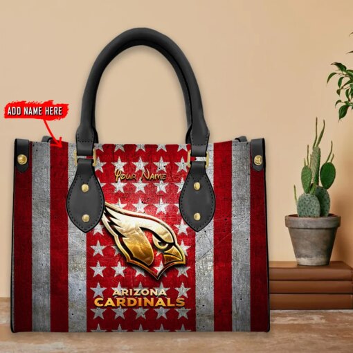 Arizona Cardinals Personalized Leather Hand Bag BBLTHB688