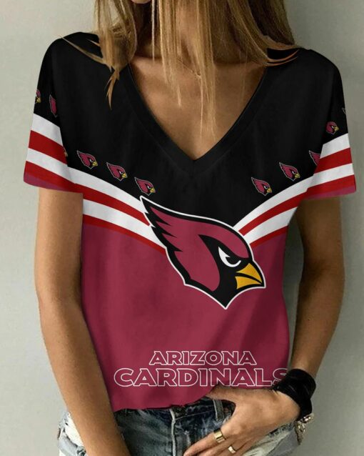 Arizona Cardinals Personalized V-neck Women T-shirt