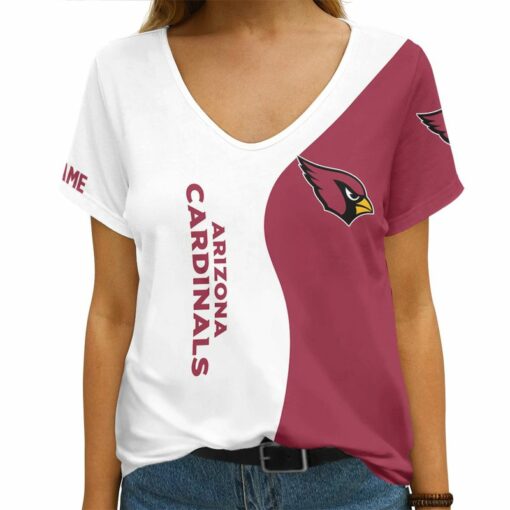 Arizona Cardinals Personalized V-neck Women T-shirt