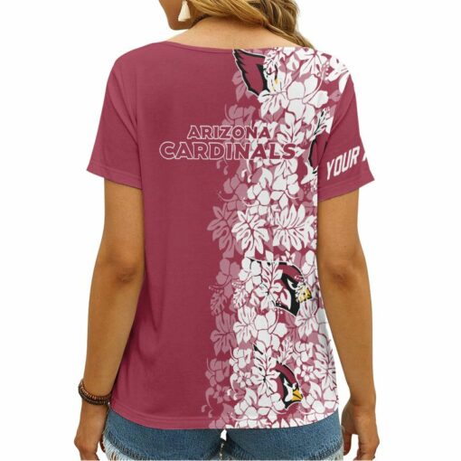 Arizona Cardinals Personalized V-neck Women T-shirt