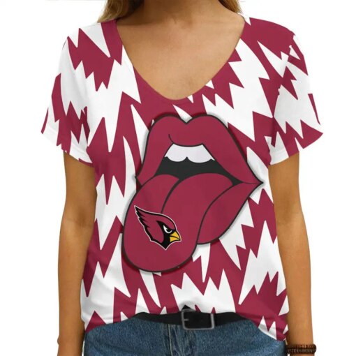 Arizona Cardinals Summer V-neck Women T-shirt