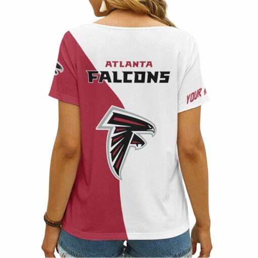 Atlanta Falcons Personalized V-neck Women T-shirt