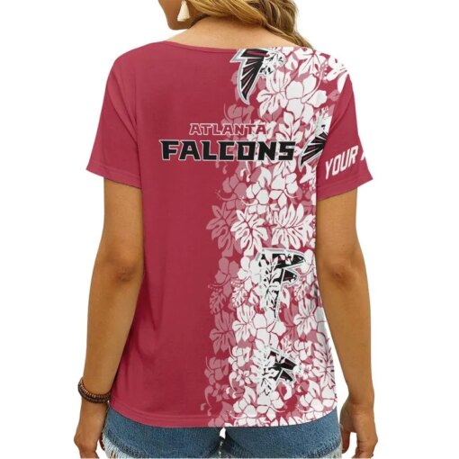 Atlanta Falcons Personalized V-neck Women T-shirt