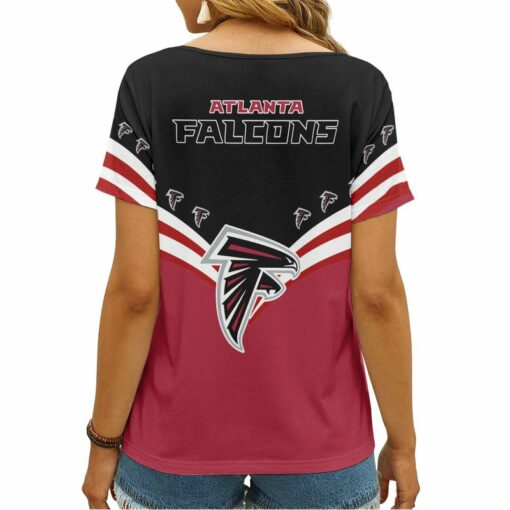 Atlanta Falcons Personalized V-neck Women T-shirt