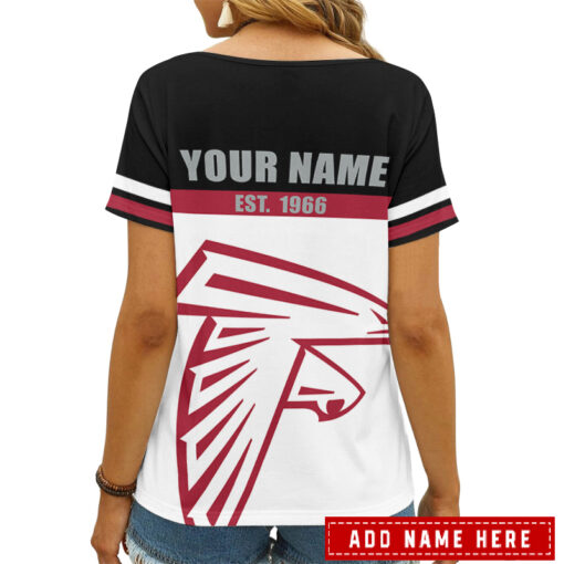 Atlanta Falcons Personalized V-neck Women T-shirt AGCWTS299