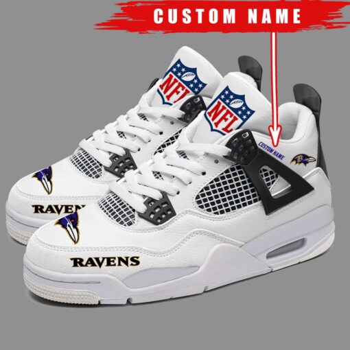 Baltimore Ravens Personalized AJ4 Sneaker BG274