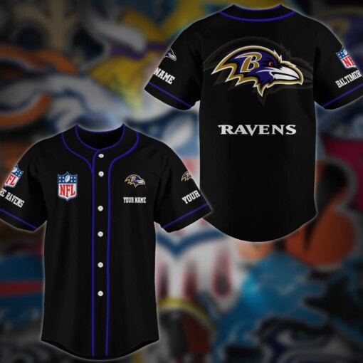 Baltimore Ravens Personalized Baseball Jersey AZCBJS101