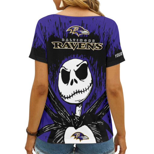 Baltimore Ravens Personalized V-neck Women T-shirt AGCWTS123