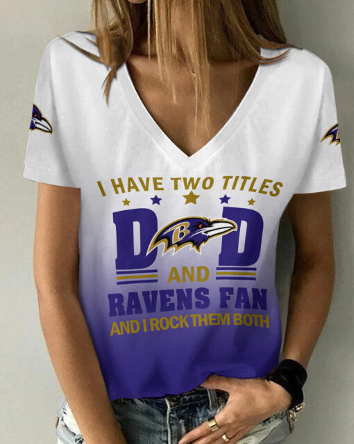 Baltimore Ravens Personalized V-neck Women T-shirt AGCWTS193