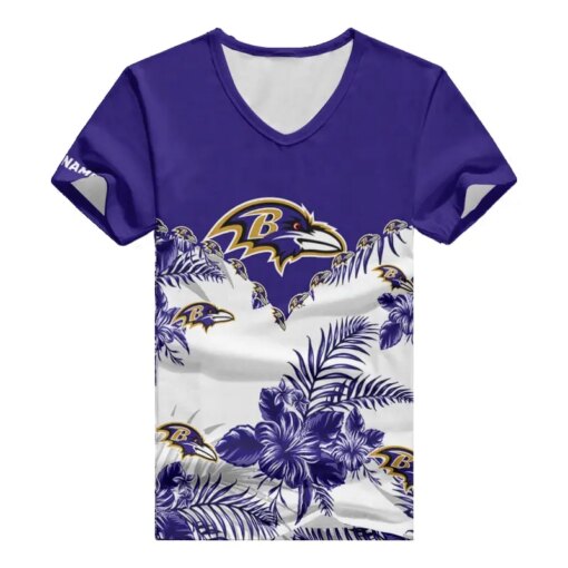 Baltimore Ravens Personalized V-neck Women T-shirt BG607