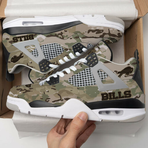 Buffalo Bills Camo Personalized AJ4 Sneaker BG34