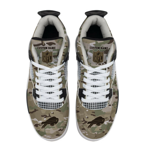 Buffalo Bills Camo Personalized AJ4 Sneaker BG34