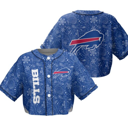 Buffalo Bills Crop Top Baseball Jersey 45