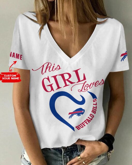 Buffalo Bills Personalized Summer V-neck Women T-shirt 170