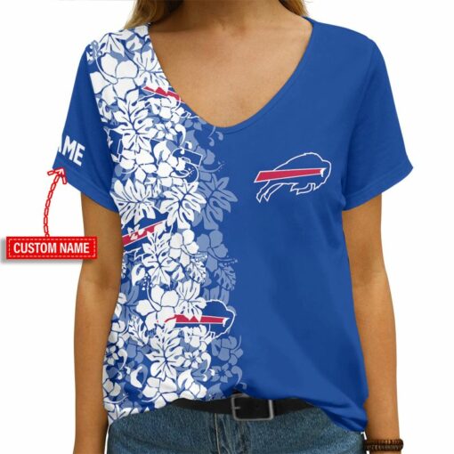 Buffalo Bills Personalized V-neck Women T-shirt