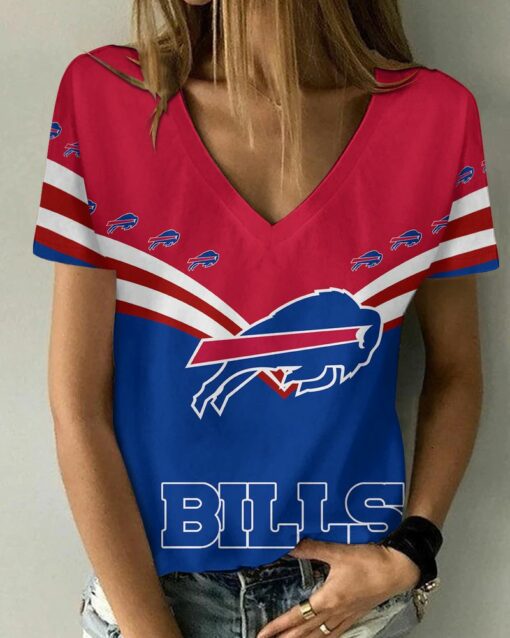 Buffalo Bills Personalized V-neck Women T-shirt