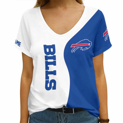 Buffalo Bills Personalized V-neck Women T-shirt