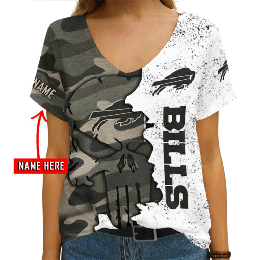 Buffalo Bills Personalized V-neck Women T-shirt AGC95