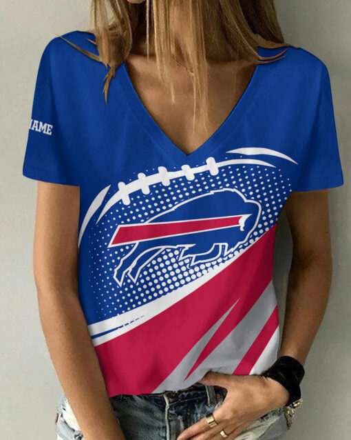 Buffalo Bills Personalized V-neck Women T-shirt AGCWTS128