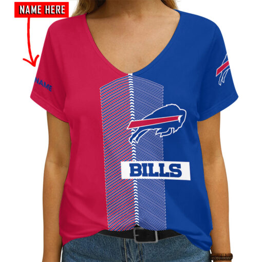 Buffalo Bills Personalized V-neck Women T-shirt AGCWTS217