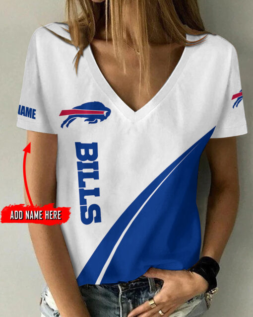 Buffalo Bills Personalized V-neck Women T-shirt AGCWTS233