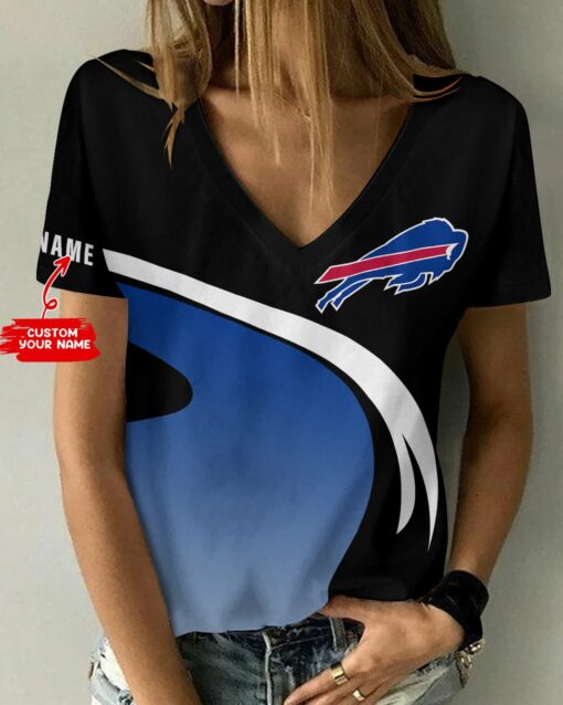 Buffalo Bills Personalized V-neck Women T-shirt BG584