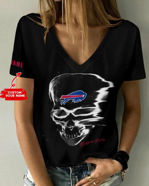 Buffalo Bills Personalized V-neck Women T-shirt BG794