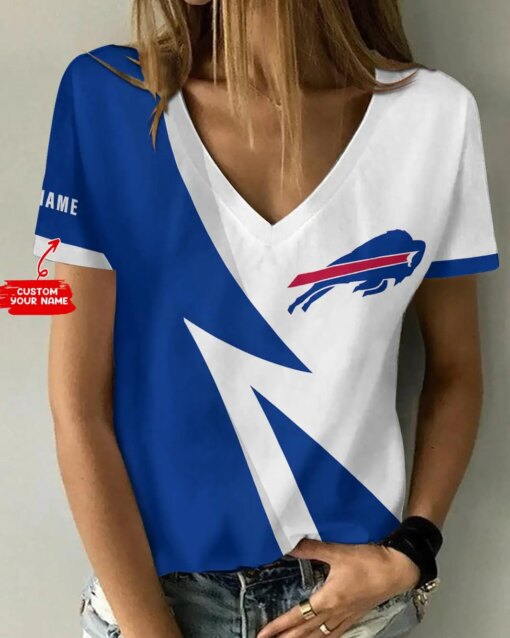 Buffalo Bills Personalized V-neck Women T-shirt BG905