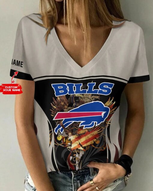 Buffalo Bills Personalized V-neck Women T-shirt BG982