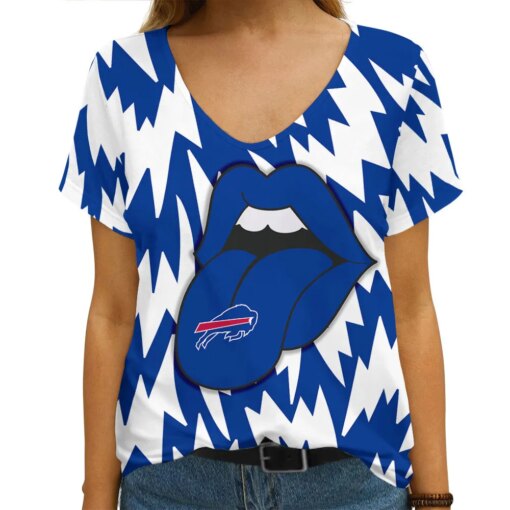 Buffalo Bills Summer V-neck Women T-shirt