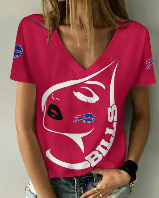 Buffalo Bills Summer V-neck Women T-shirt 130