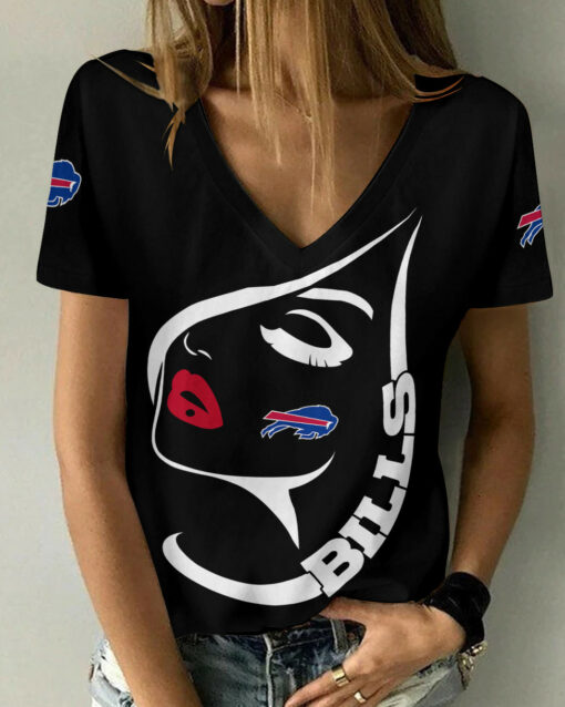 Buffalo Bills Summer V-neck Women T-shirt 130