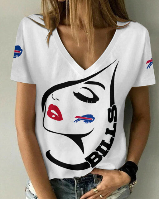 Buffalo Bills Summer V-neck Women T-shirt 130