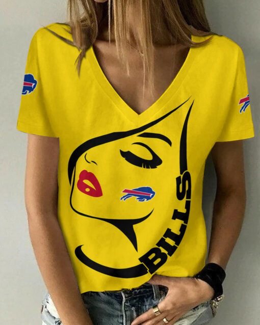 Buffalo Bills Summer V-neck Women T-shirt 130