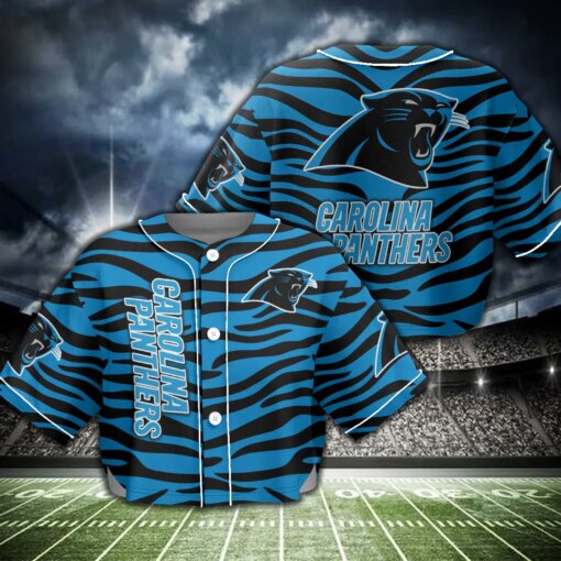 Carolina Panthers Crop Top Baseball Jersey 64