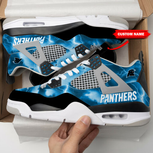 Carolina Panthers Personalized AJ4 Sneaker BG151