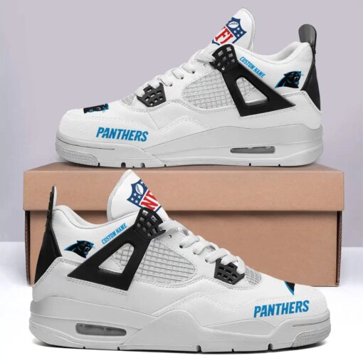 Carolina Panthers Personalized AJ4 Sneaker BG276