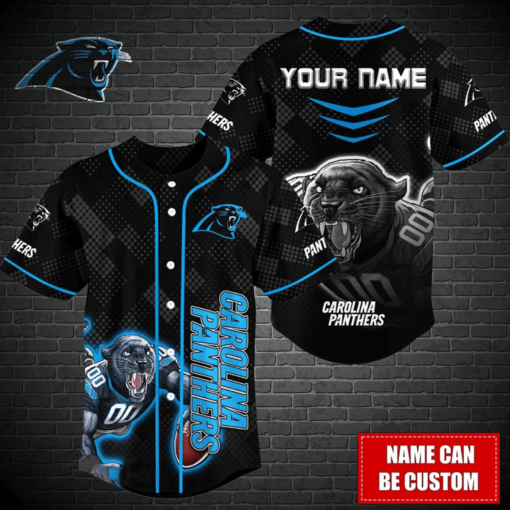 Carolina Panthers Personalized Baseball Jersey BG352