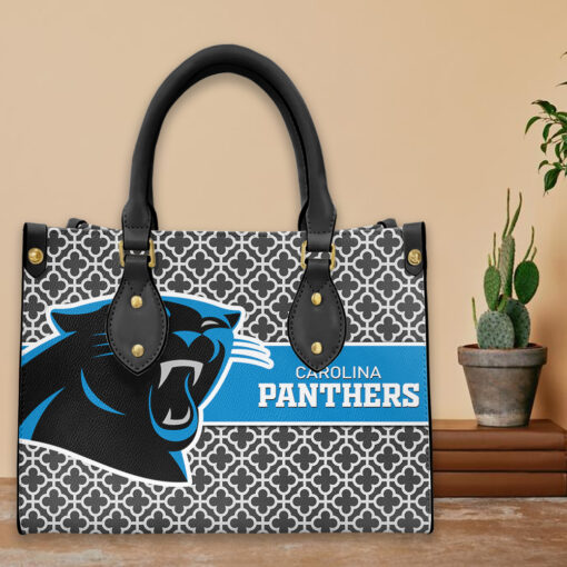 Carolina Panthers Personalized Leather Hand Bag BBLTHB455