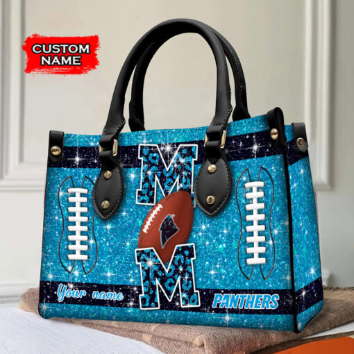 Carolina Panthers Personalized Leather Hand Bag BBLTHB572