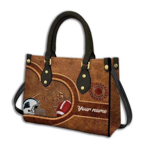 Carolina Panthers Personalized Leather Hand Bag BBLTHB604