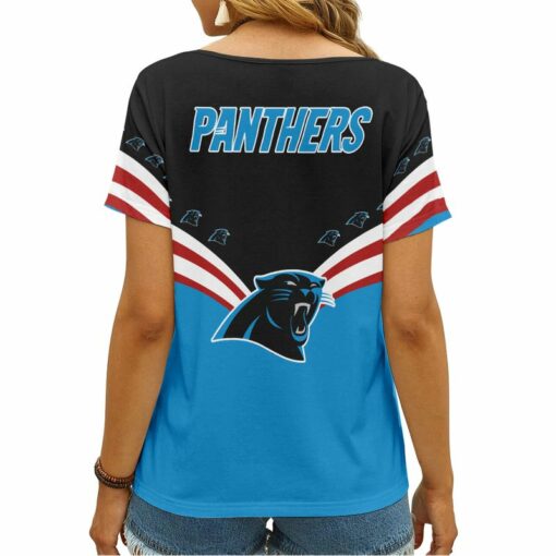 Carolina Panthers Personalized V-neck Women T-shirt