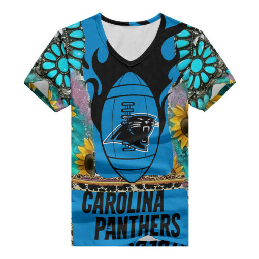 Carolina Panthers Summer V-neck Women T-shirt 125