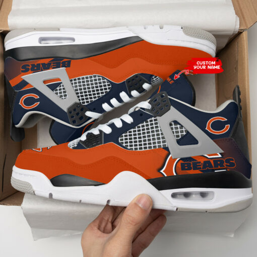 Chicago Bears Personalized AJ4 Sneaker BG155