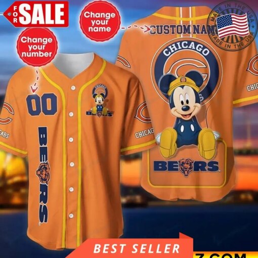 Chicago Bears Personalized Baseball Jersey BG805