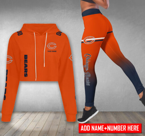 Chicago Bears Personalized Combo Croptop Hoodie And Leggings AZCLG070+AZC2CHD070