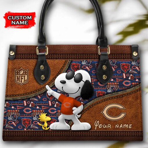 Chicago Bears Personalized Leather Hand Bag BBLTHB541