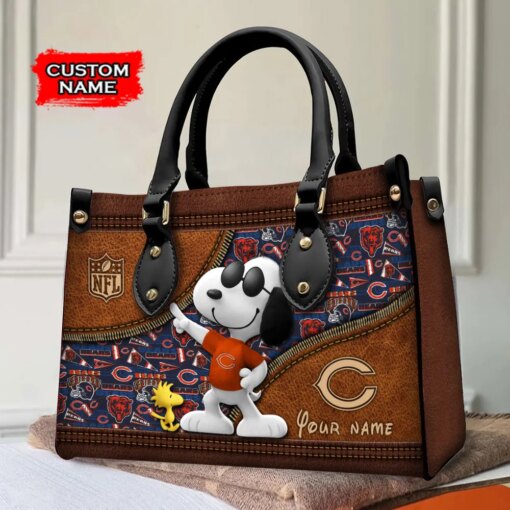 Chicago Bears Personalized Leather Hand Bag BBLTHB541