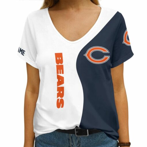 Chicago Bears Personalized V-neck Women T-shirt